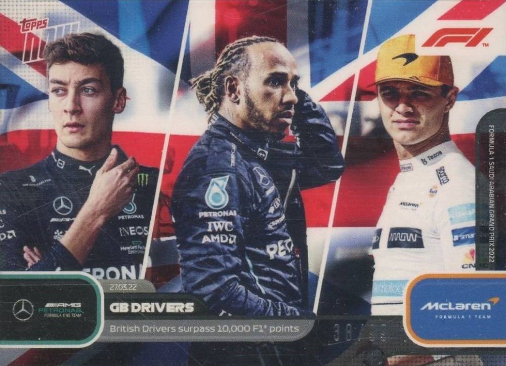 2022 Topps Now Formula 1 George Russell/Lando Norris/Lewis Hamilton #8 Other Sports Card