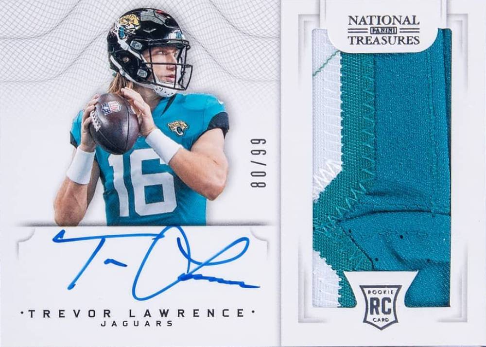 2021 Panini National Treasures Crossover Rookie Patch Autographs Trevor Lawrence #TL Football Card