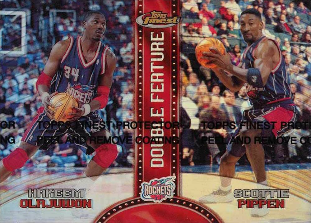 1999 Finest Double Feature Hakeem Olajuwon/Scottie Pippen #DF1 Basketball Card