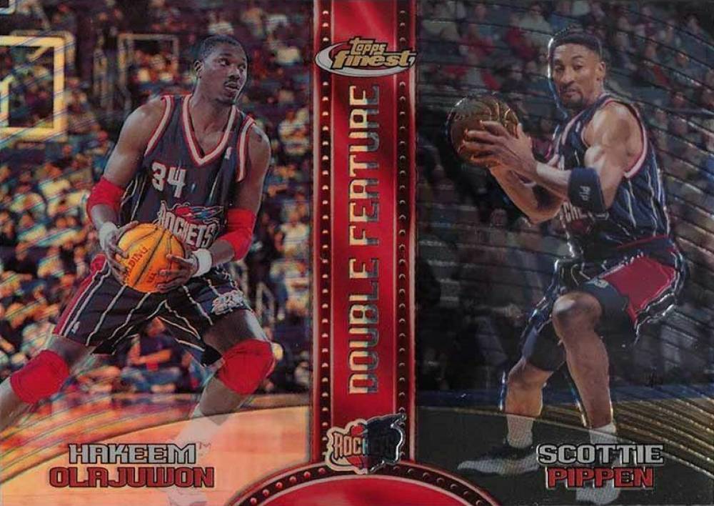 1999 Finest Double Feature Hakeem Olajuwon/Scottie Pippen #DF1 Basketball Card