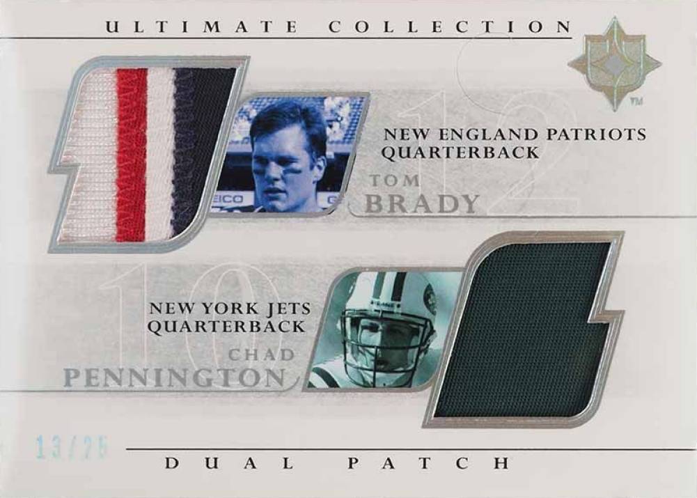 2004 Ultimate Collection Dual Patch Chad Pennington/Tom Brady #UP2BP Football Card