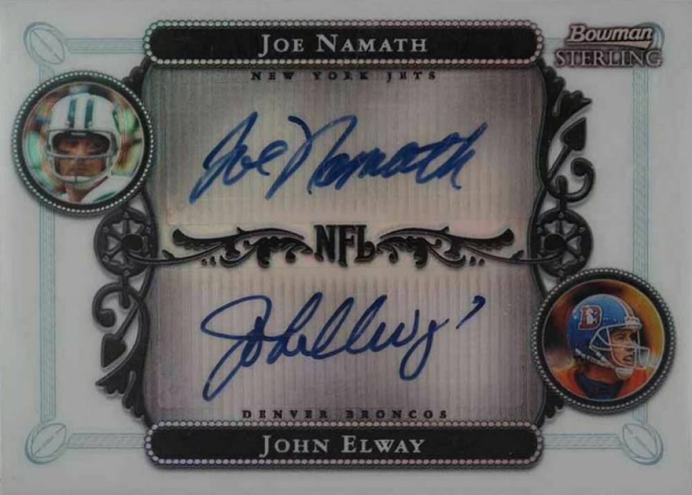 2006 Bowman Sterling Dual Autograph Namath/Elway #NE Football Card