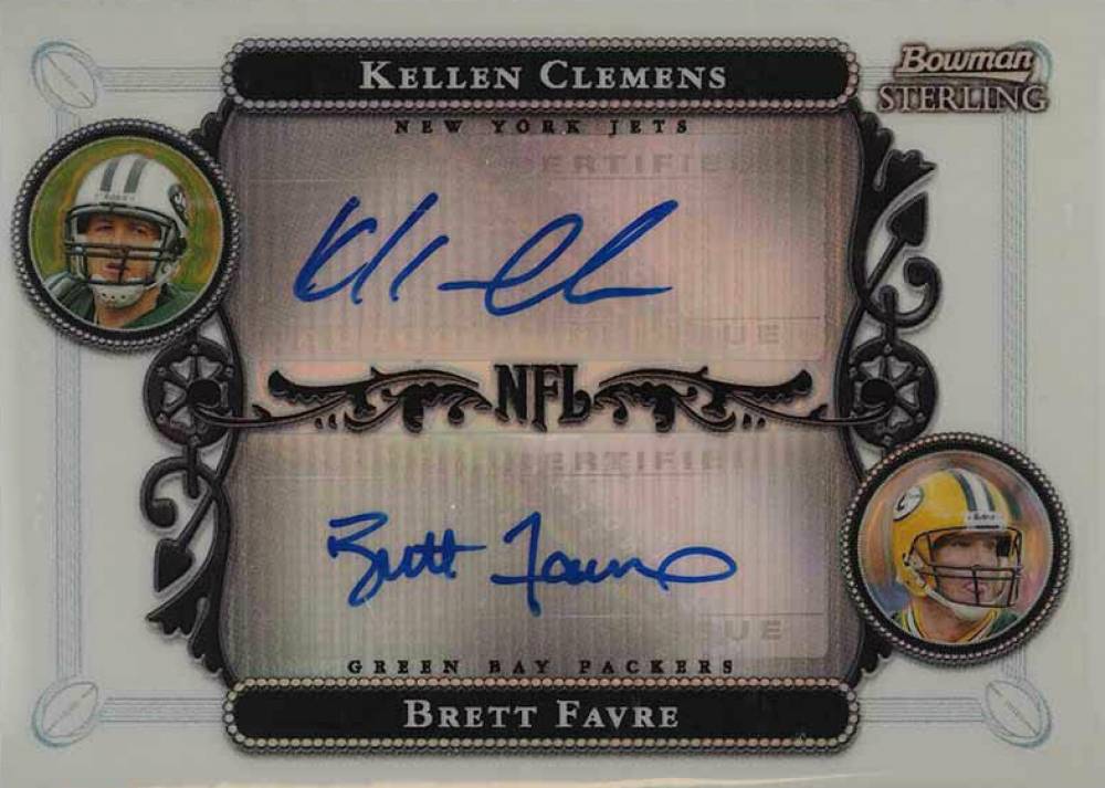 2006 Bowman Sterling Dual Autograph Brett Favre/Kellen Clemens #CF Football Card