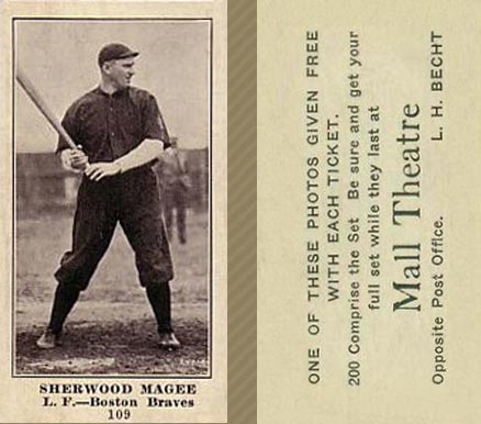 1916 Mall Theatre Sherwood Magee #109 Baseball Card