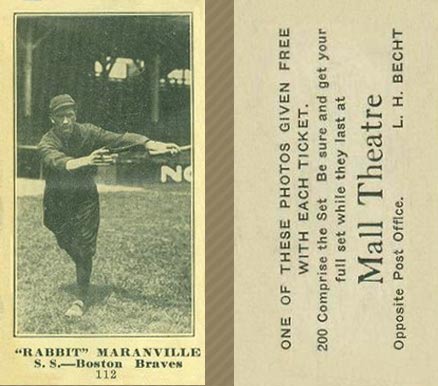1916 Mall Theatre Rabbit Maranville #112 Baseball Card