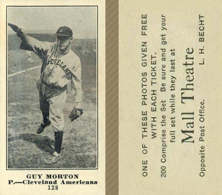 1916 Mall Theatre Guy Morton #128 Baseball Card
