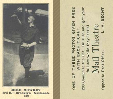 1916 Mall Theatre Mike Mowrey #129 Baseball Card