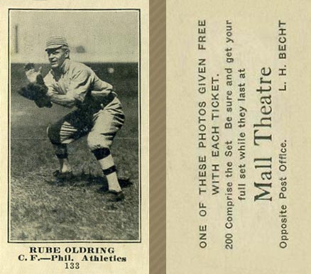1916 Mall Theatre Rube Oldring #133 Baseball Card