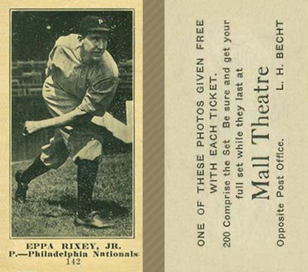 1916 Mall Theatre Eppa Rixey #142 Baseball Card
