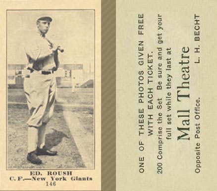 1916 Mall Theatre Ed. Roush #146 Baseball Card