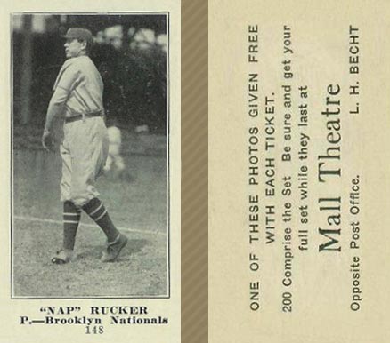 1916 Mall Theatre Nap Rucker #148 Baseball Card