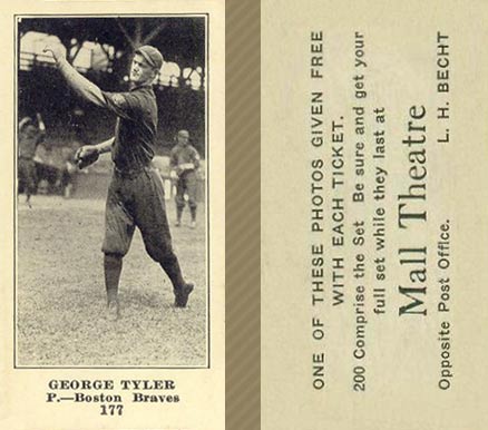 1916 Mall Theatre George Tyler #177 Baseball Card