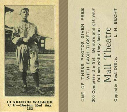 1916 Mall Theatre Clarence Walker #183 Baseball Card