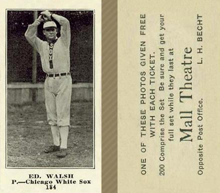 1916 Mall Theatre Ed. Walsh #184 Baseball Card
