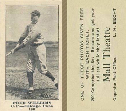 1916 Mall Theatre Fred Williams #190 Baseball Card