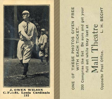 1916 Mall Theatre J. Owen Wilson #192 Baseball Card