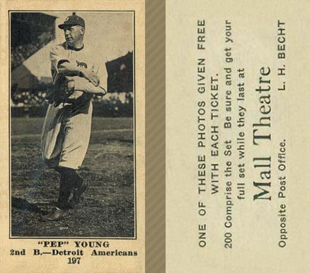 1916 Mall Theatre Pep Young #197 Baseball Card