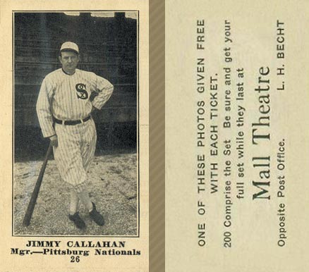 1916 Mall Theatre Jimmy Callahan #26 Baseball Card