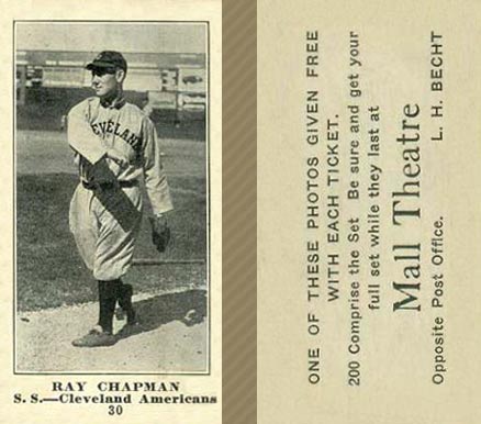 1916 Mall Theatre Ray Chapman #30 Baseball Card