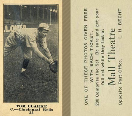 1916 Mall Theatre Tom Clarke #33 Baseball Card