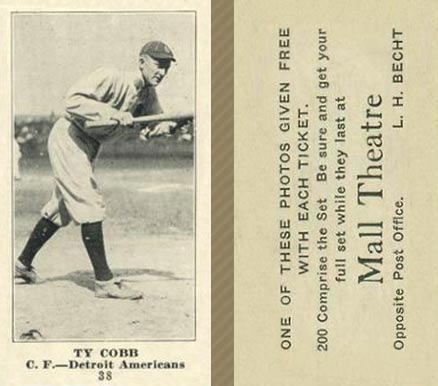 1916 Mall Theatre Ty Cobb #38 Baseball Card