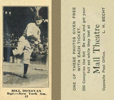 1916 Mall Theatre Bill Donovan #48 Baseball Card