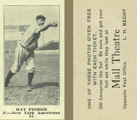 1916 Mall Theatre Ray Fisher #58 Baseball Card