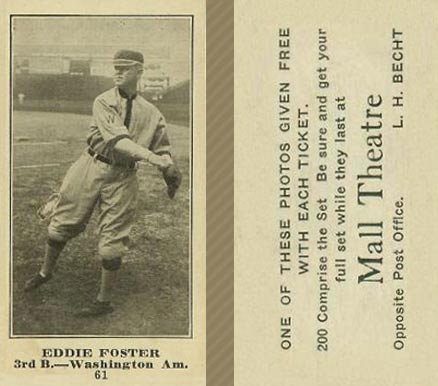 1916 Mall Theatre Eddie Foster #61 Baseball Card