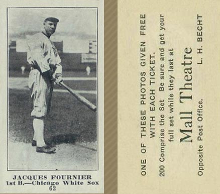 1916 Mall Theatre Jacques Fournier #62 Baseball Card
