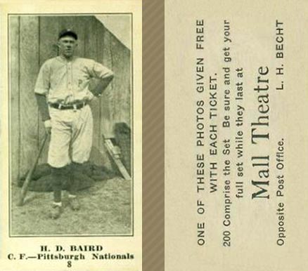 1916 Mall Theatre H. D. Baird #8 Baseball Card