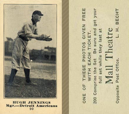 1916 Mall Theatre Hugh Jennings #90 Baseball Card