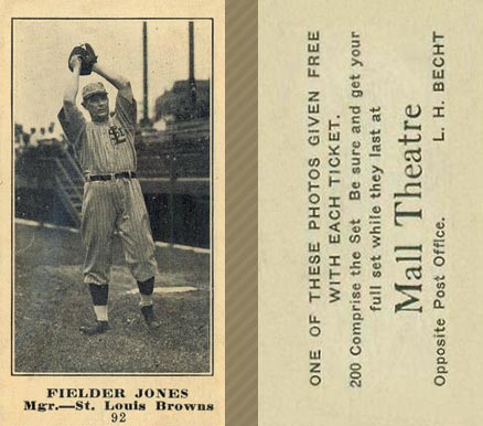 1916 Mall Theatre Fielder Jones #92 Baseball Card