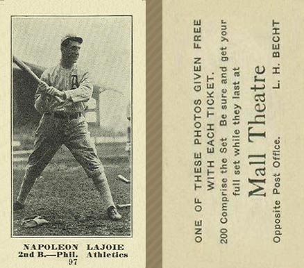 1916 Mall Theatre Napoleon Lajoie #97 Baseball Card