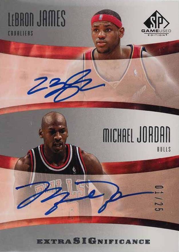 2004 SP Game Used Edition Extra Significance LeBron James/Michael Jordan #JJ Basketball Card