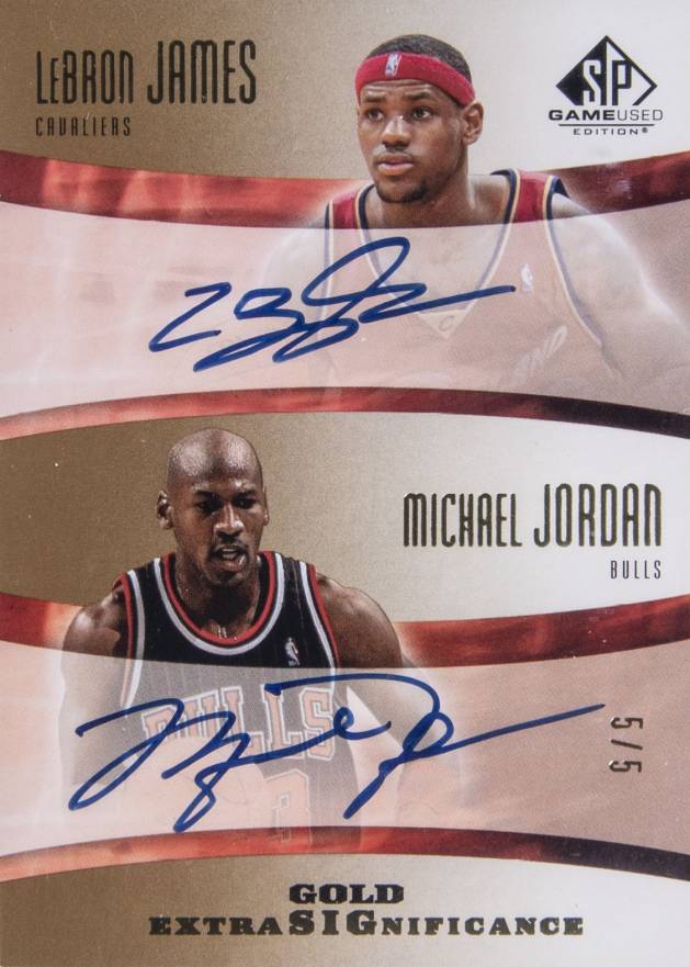 2004 SP Game Used Edition Extra Significance LeBron James/Michael Jordan #JJ Basketball Card