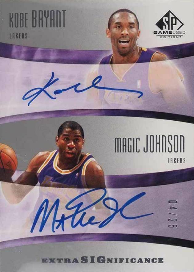 2004 SP Game Used Edition Extra Significance Kobe Bryant/Magic Johnson #BJ Basketball Card