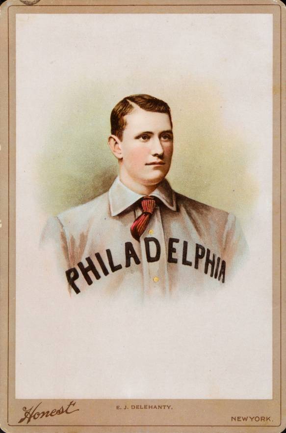 1893 Honest Cabinets E.J. Delahanty # Baseball Card