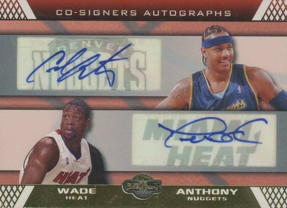 2007 Topps CO-Signers Dual Autographs Carmelo Anthony/Dwyane Wade #CS-1 Basketball Card