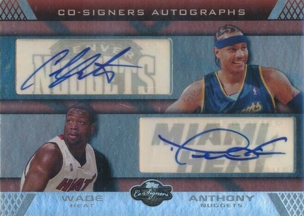 2007 Topps CO-Signers Dual Autographs Dwyane Wade/Carmelo Anthony #CS-1 Basketball Card