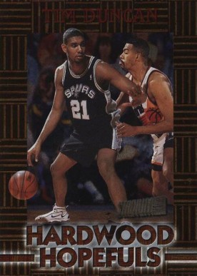 1997 Stadium Club Hardwood Hopefuls Tim Duncan #HH4 Basketball Card