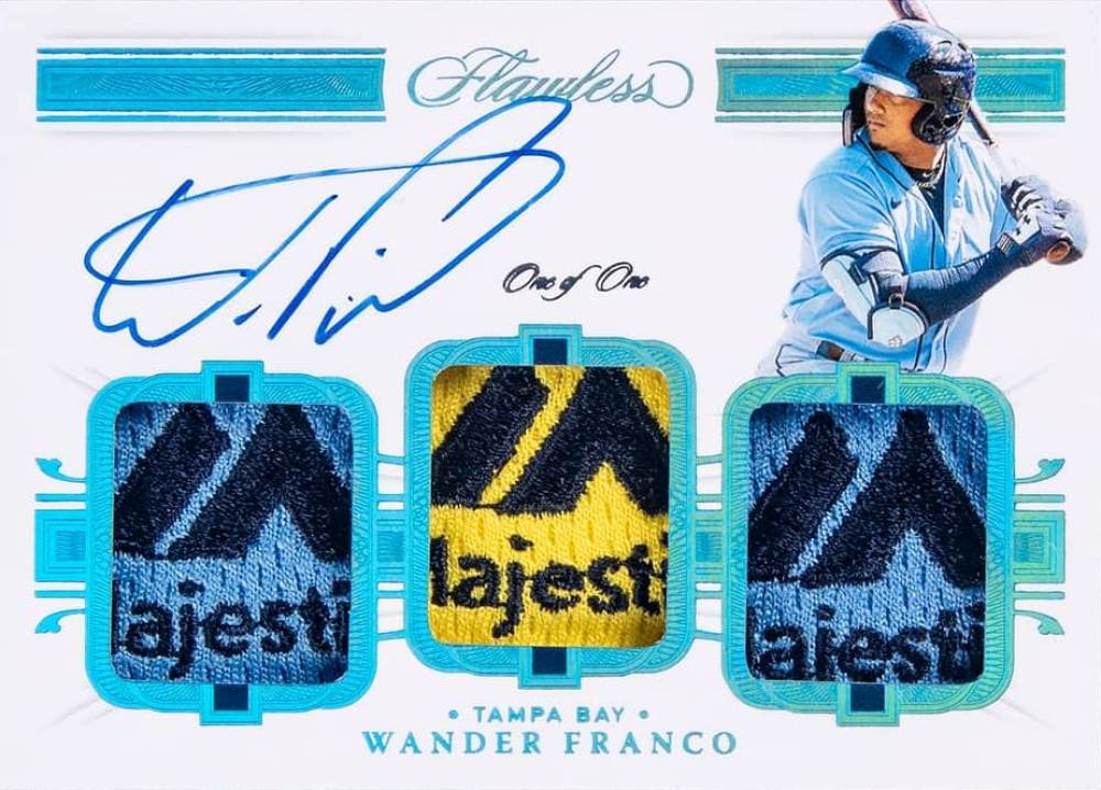 2021 Panini Flawless Triple Patch Autographs Wander Franco #TPA-WF Baseball Card