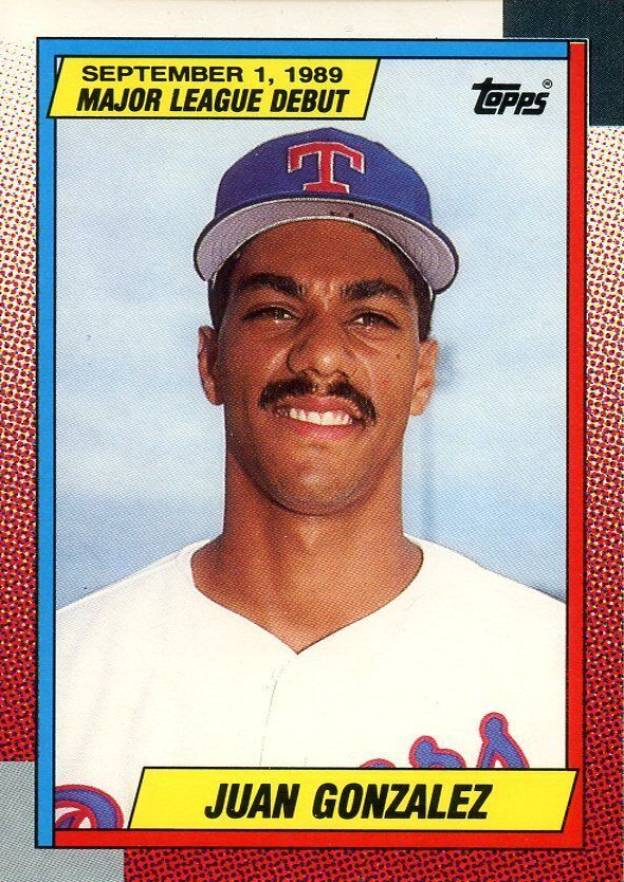 1990 Topps '89 M.L. Debut Juan Gonzalez #43 Baseball Card