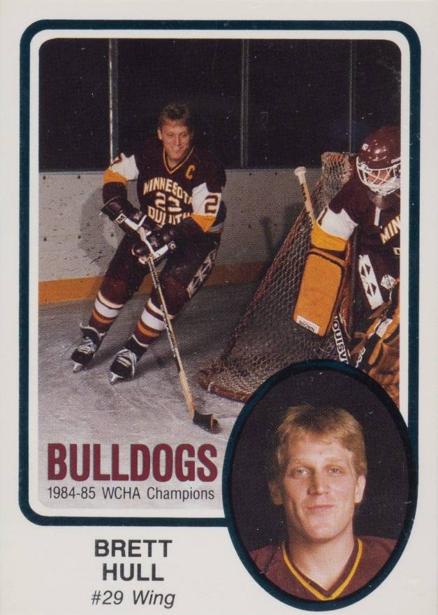 1985 Minnesota-Duluth Bulldogs Brett Hull #28 Hockey Card