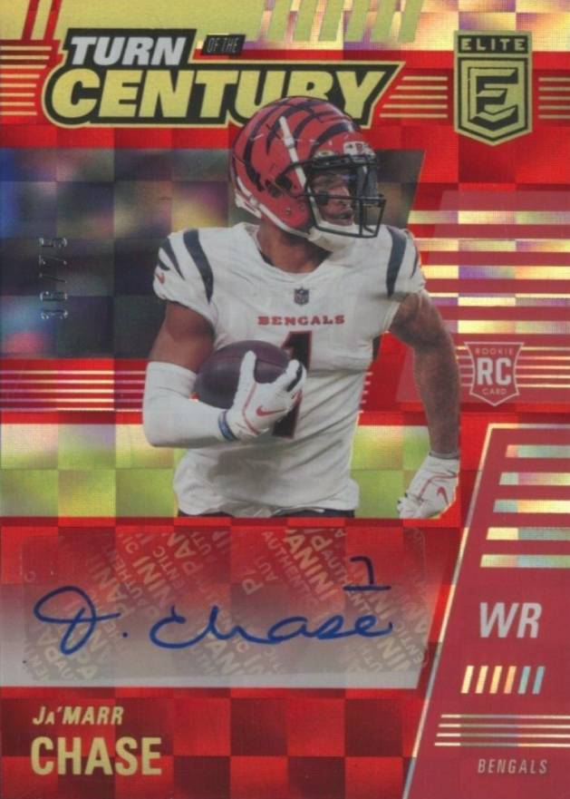 2021 Panini Chronicles Elite Turn of the Century Autographs Ja'Marr Chase #TOCJCH Football Card