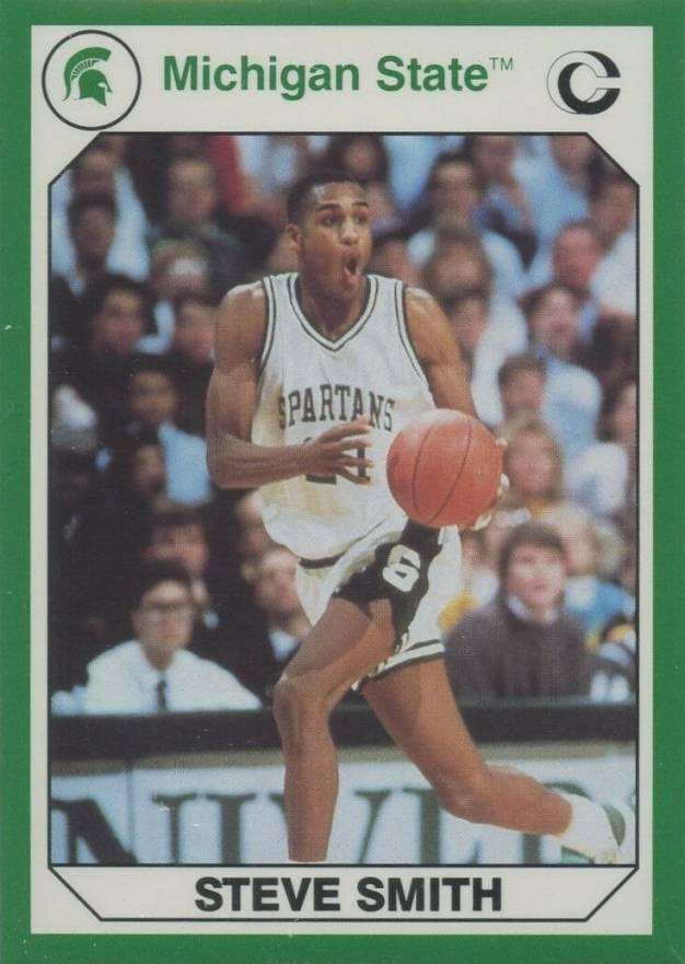 1990 Michigan State Collegiate Collection 200 Steve Smith #9 Basketball Card