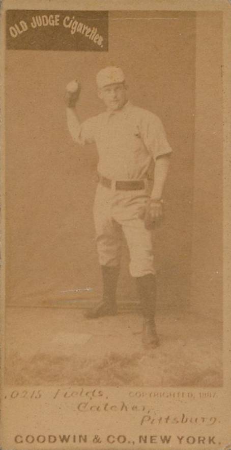 1887 Old Judge Fields, Catcher, Pittsburg #160-5b Baseball Card