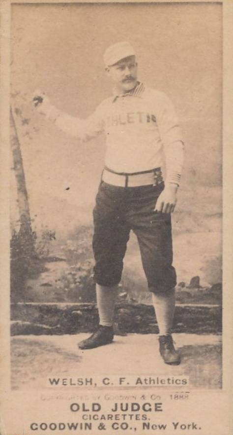 1887 Old Judge Welsh, C.F. Athletics #485-6a Baseball Card