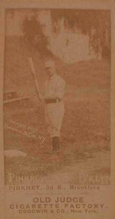 1887 Old Judge Pinkney, 3 B., Brooklyns #370-3a Baseball Card
