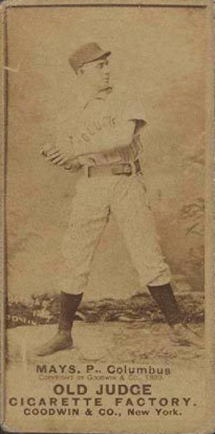 1887 Old Judge Mays, P., Columbus #299-2a Baseball Card