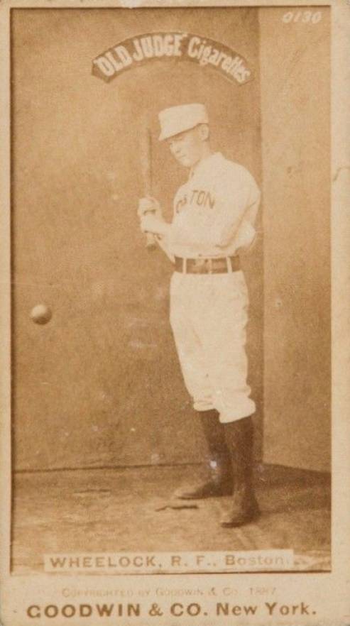 1887 Old Judge Wheelock, R.F., Boston #493-4a Baseball Card
